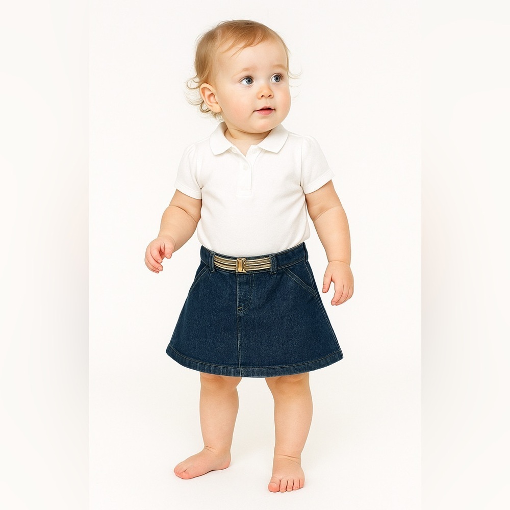 BURBERRY Toddler Denim A Line Skirt